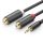 Ugreen 10547 3,5 mm mini jack (aljzat) – 2 x RCA (csatlakozó) audio kábel 0,25m (fekete)