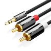 Ugreen 10590 3.5mm mini jack/2RCA kábel 3m, fekete