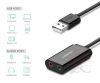 Ugreen 30724 USB külső hangkártya 3,5 mm-es mini jack 15 cm fekete