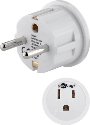 Goobay 45351 EU -> USA/Japán 250V Utazó adapter – Fehér