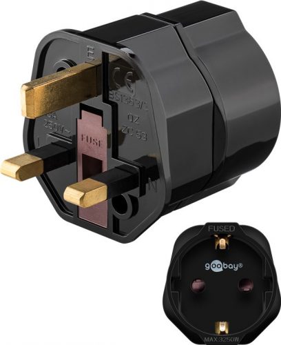 Goobay 45352 Utazó adapter UK, fekete