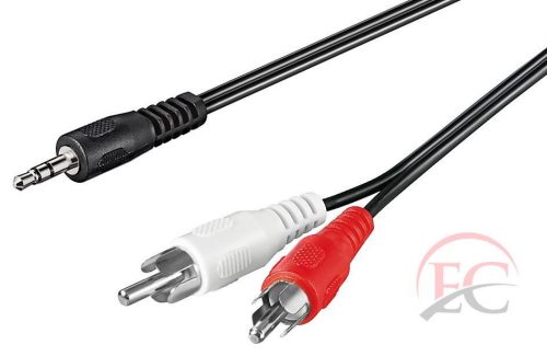 Goobay 50018 2 x RCA apa-3,5mm-es jack apa összekötő kábel, 1,5 m