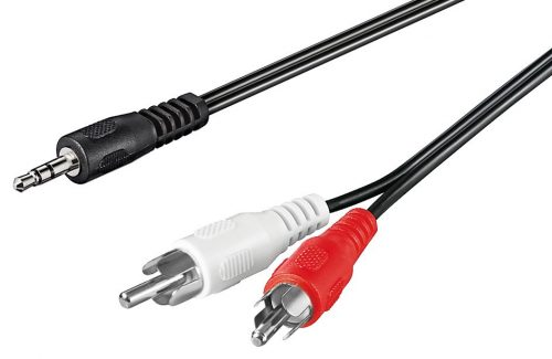 Goobay 50195 2 x RCA apa-3,5mm-es jack apa összekötő kábel. D 5  m