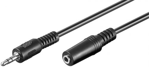 Goobay 50431 AUX aljzat audio hosszabbító 3.5 mm, 3 pin 2m, fekete