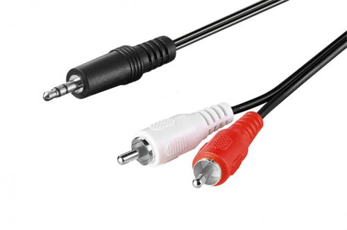 Goobay 51650 2 x RCA apa-3,5mm-es jack apa összekötő kábel., 3  m