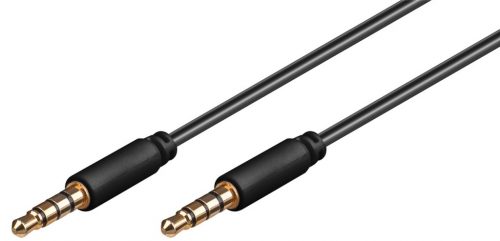 Goobay 63826 3,5 mm jack – 3,5 mm jack dugókkal szerelt 1m fekete