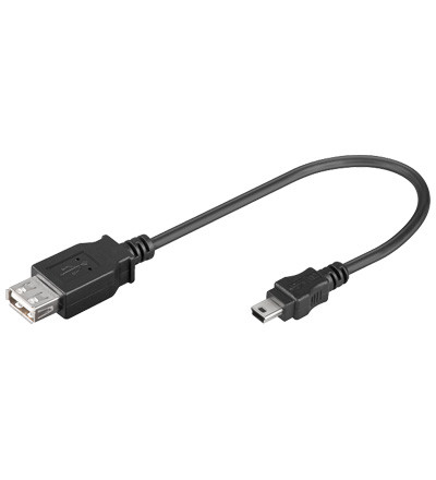 Goobay 95006 2.0 USB kábel 0,2m ,  USB A aljzat - Mini USB 5 pólusú dugó