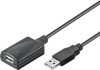 Goobay 95439 USB-A apa - USB-A anya 2.0 Aktív hosszabbító kábel - Fekete (5m)