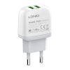 Ldnio A2219 2x USB-A Hálózati töltő + USB-C kábel - Fehér (12W)