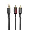 Borofone BL11 3.5mm mini jack/2 RCA kábel 1,5 m, fekete