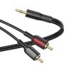 Borofone BL11 3.5mm mini jack/2 RCA kábel 1,5 m, fekete