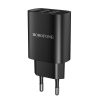 Borofone Hálózati töltő adapter BN2 Super - 2xUSB - 2.1A fekete