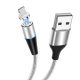 HCT C-3A Lightning ezüst USB- Lightning mágneses kábel, 1,m, 3A