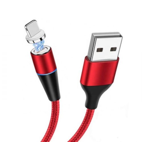 HCT C-3A Lightning piros USB- Lightning mágneses kábel, 1,m, 3A