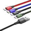 Baseus 4in1 USB-C / 2x Lightning / Micro 3.5A 1.2m kábel, fekete (CA1T4-A01)