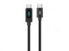 Well USB-C / USB-C töltő- / kijelzőkábel fém végződéssel, 100W, 1 m, CABLE-USBC/USBC-1BK10001-WL