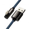 Baseus Legend 90 fokban döntött USB - Lightning kábel 2.4A 2m kék CACS000103