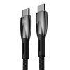 Baseus CADH000701 Glimmer Series USB-C apa - USB-C apa Adat és töltőkábel - Fekete (1m)