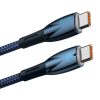 Baseus CADH000703 Glimmer Series USB-C apa - USB-C apa Adat és töltőkábel - Kék (1m)