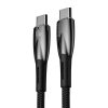 Baseus CADH000801 Glimmer Series USB-C apa - USB-C apa Adat és töltőkábel - Fekete (2m)