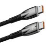 Baseus CADH000801 Glimmer Series USB-C apa - USB-C apa Adat és töltőkábel - Fekete (2m)