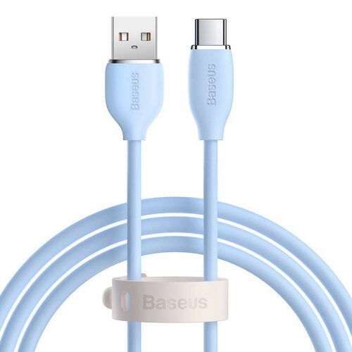 Baseus CAGD010003 Jelly Cable USB-A apa - USB-C apa 2.0 Adat és töltőkábel - Kék (1.2m)