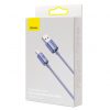 Baseus CAJY000005 Crystal Shine Series Fast Charging Data Cable USB-A apa 2.0 - Lightning apa Adat és töltőkábel - Lila (1.2m)