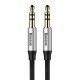 Baseus Yiven audio kábel mini jack 3,5 mm AUX, 1m, fekete/ezüst (CAM30-BS1)