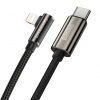 Baseus CATLCS-01 Legend Series USB-C és Lightning derékszögű kábel, PD, 20 W, 1 m (fekete)