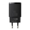 Baseus CCXJ-B01 Compact hálózati töltő USB Type-C / USB-A 20W 3A QC3.0 - Fekete