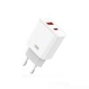 XO CE12 Hálózati Adapter USB + Type-C 3.0 PD20W gyorstöltéssel - fehér