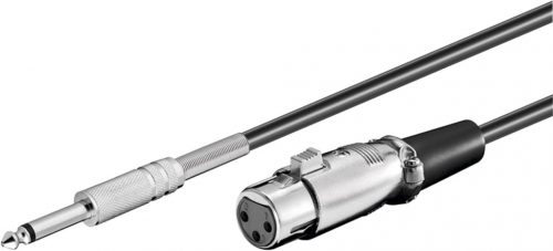 Goobay XLR Átalakító kábel [1x XLR dugó, 3 pólusú - 1x Jack dugó, 6,3 mm-es (mono)] 6 m Fekete, 50710