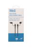 Well Cable-USBC/USBC/U-1GY02-WL 4 in1 kábel rapid széria MicroUSB+Lightning+C-típ 3A 1 m fekete