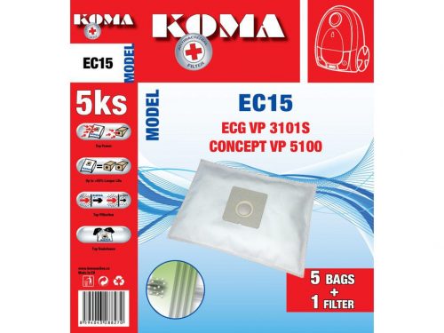 KOMA EC 15 Microfilteres porszívó porzsák 5db/cs. + 1 db. filter