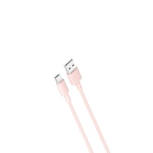 XO microUSB kábel NB156 rózsaszín, 2,4A 1m
