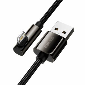 Baseus CALCS-A01 Legend Series Lightning derékszögű USB-kábel, 2,4A, 2 m (fekete)