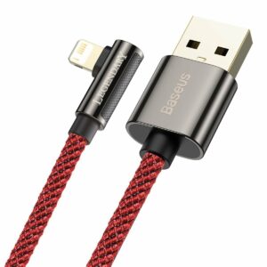 Baseus Legend 90 fokban döntött USB – Lightning kábel 2.4A 2m piros (CACS000109)