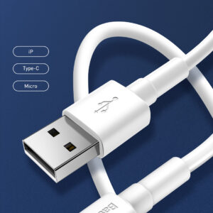 Baseus CATSW-02 tartós kábel USB/USB-C 3A, 1m, fehér