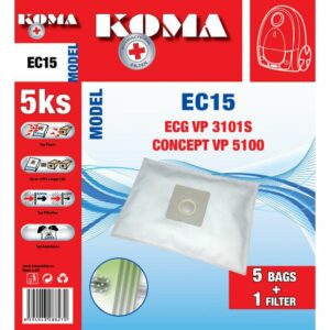 KOMA EC 15 Microfilteres porszívó porzsák 5db/cs. + 1 db. filter
