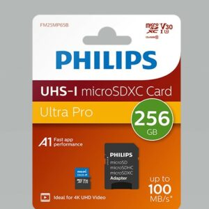 Philips 256GB microSDXC memóriakártya + SD adapter, Class 10, UHS-I, U3