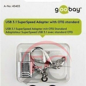 Goobay 45403 USB-C  – USB 2.0 Micro-B  OTG adapter, ezüst