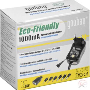 Goobay 53996 Kisméretű univerzális hálózati adapter 1000mA (stabilizált)