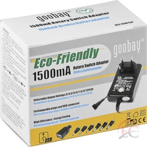 Goobay 53997 Kisméretű univerzális hálózati adapter 1500mA (stabilizált)