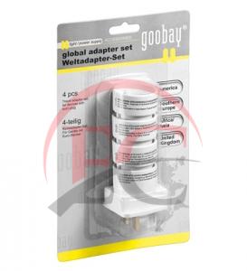 Goobay 51043 Utazó Adapter csomag 4 csatlakozóval