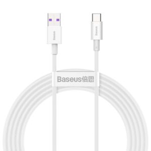 Baseus CATYS-A02 tartós kábel USB/USB-C 6A, 2m, fehér