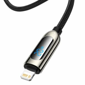 Baseus USB Type C – Lightning kábel 20W PD kijelzővel 2m fekete (CATLSK-A01)