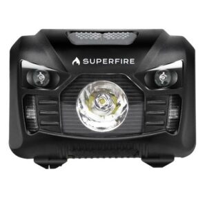 SupFire HL06 LED akkumulátoros fejlámpa, 500 ml, USB, fekete