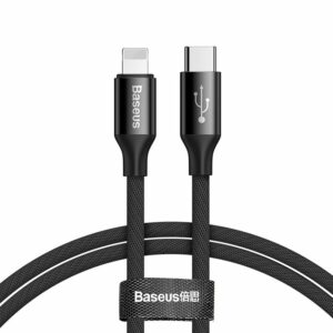 Baseus CATLYW-C01 Yiven Lightning/USB-C kábel 1m 18W – fekete
