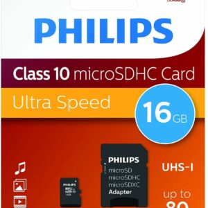 Philips 16Gb microSDHC memóriakártya + SD adapter, Class 10, UHS-I, U1 (PH669074)