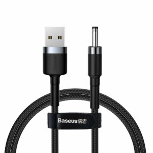 Baseus Univerzális töltő kábel, Cafule, USB-A-ról DC 3.5 mm-re, 2A, 1 m, szürke/